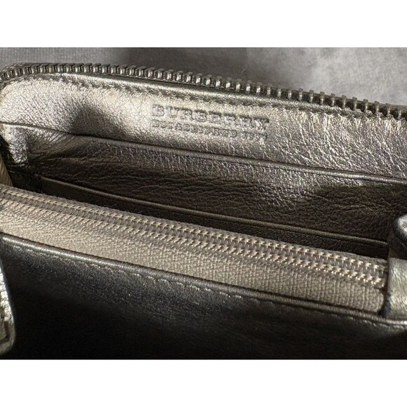 BURBERRY Wallet Embossed Nova Check Zip Around Wallet 5” Beige - Picture 5 of 6